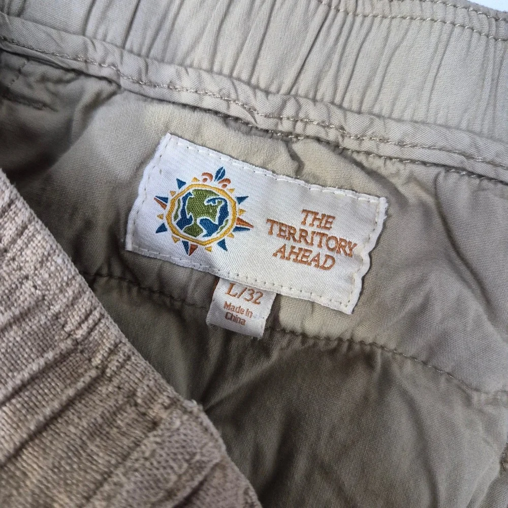 The Territory Ahead Sunshine Coast Linen Drawstring Pants Mens Large 32 Brown